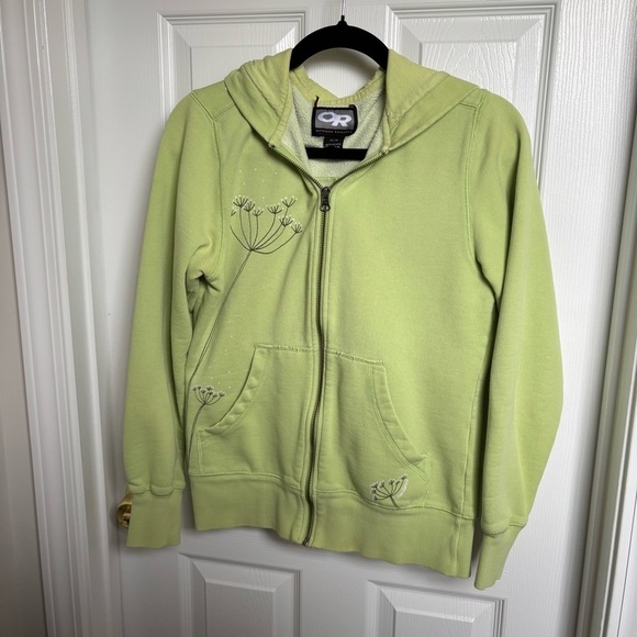 Outdoor Research Lime Green Full Zip Sweatshirt Size Medium - Picture 1 of 9
